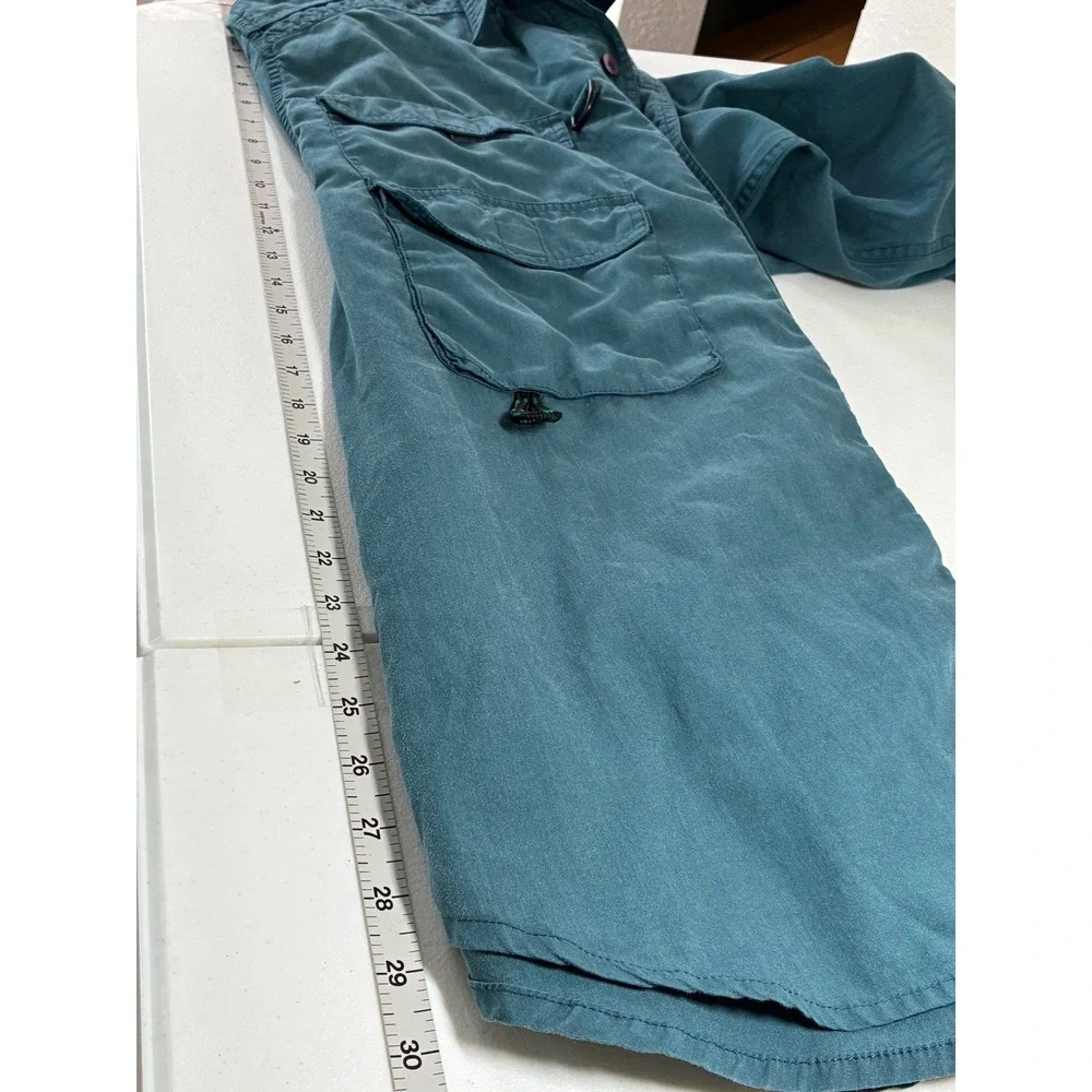 Ex Officio Adventure Travel Shirt Mens Teal Blue Long Sleeve Utility Hiking 3920